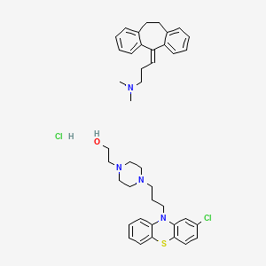 molecular formula C41H50Cl2N4OS B1210255 Perphenazine and amitriptyline hydrochloride CAS No. 8015-22-3