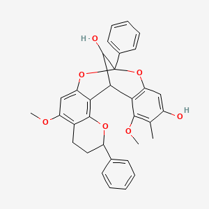 9,19-Dimethoxy-18-methyl-5,13-diphenyl-4,12,14-trioxapentacyclo[11.7.1.02,11.03,8.015,20]henicosa-2,8,10,15(20),16,18-hexaene-17,21-diol