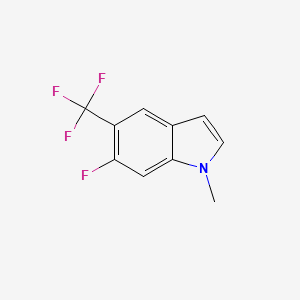 molecular formula C10H7F4N B12102638 6-fluoro-1-methyl-5-(trifluoromethyl)-1H-indole 