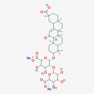 molecular formula C42H60Na2O16 B12102730 disodium;6-[2-[(11-carboxy-4,4,6a,6b,8a,11,14b-heptamethyl-14-oxo-2,3,4a,5,6,7,8,9,10,12,12a,14a-dodecahydro-1H-picen-3-yl)oxy]-6-carboxylato-4,5-dihydroxyoxan-3-yl]oxy-3,4,5-trihydroxyoxane-2-carboxylate 