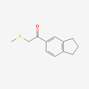 molecular formula C12H14OS B12102744 1-(2,3-Dihydro-1H-inden-5-YL)-2-(methylsulfanyl)ethan-1-one 