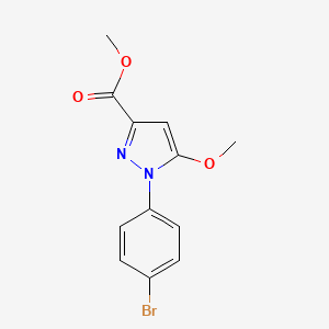 molecular formula C12H11BrN2O3 B12102778 Methyl 1-(4-bromophenyl)-5-methoxypyrazole-3-carboxylate 