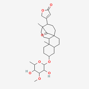 molecular formula C30H44O8 B12102786 3beta-[(6-Deoxy-3-O-methyl-beta-D-galactopyranosyl)oxy]-14-oxo-8,15-cyclo-14,15-seco-5beta-card-20(22)-enolide 