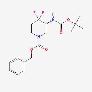 molecular formula C18H24F2N2O4 B12102913 benzyl (3R)-4,4-difluoro-3-[(2-methylpropan-2-yl)oxycarbonylamino]piperidine-1-carboxylate 