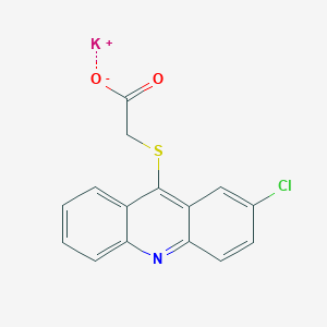molecular formula C15H9ClKNO2S B012103 Acetic acid, ((2-chloro-9-acridinyl)thio)-, potassium salt CAS No. 106636-57-1