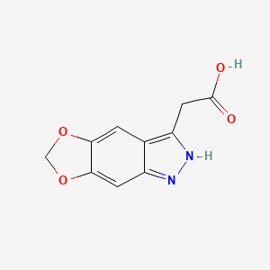 molecular formula C10H8N2O4 B12103089 2-{2H,6H-[1,3]dioxolo[4,5-f]indazol-3-yl}acetic acid 