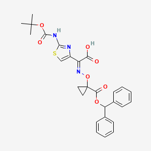 (Z)-2-((1-((benzhydryloxy)carbonyl)cyclopropoxy)imino)-2-(2-((tert-butoxycarbonyl)amino)thiazol-4-yl)aceticacid