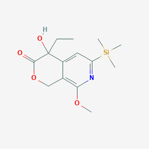 molecular formula C14H21NO4Si B12103188 4-ethyl-4-hydroxy-8-methoxy-6-trimethylsilyl-1H-pyrano[3,4-c]pyridin-3-one 