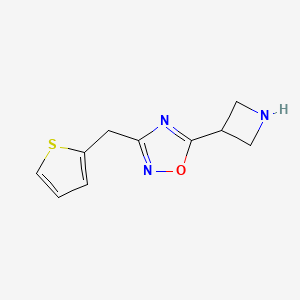 molecular formula C10H11N3OS B12103244 5-(Azetidin-3-yl)-3-(thiophen-2-ylmethyl)-1,2,4-oxadiazole 