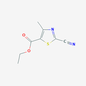 molecular formula C8H8N2O2S B12103289 2-Cyano-4-methylthiazole-5-carboxylic acid ethyl ester 