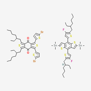 1,3-Bis(5-bromothiophen-2-yl)-5,7-bis(2-ethylhexyl)thieno[3,4-f][2]benzothiole-4,8-dione;[4,8-bis[5-(2-ethylhexyl)-4-fluorothiophen-2-yl]-2-trimethylstannylthieno[2,3-f][1]benzothiol-6-yl]-trimethylstannane