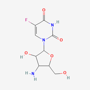 molecular formula C9H12FN3O5 B12103314 1-[4-Amino-3-hydroxy-5-(hydroxymethyl)oxolan-2-yl]-5-fluoropyrimidine-2,4-dione 