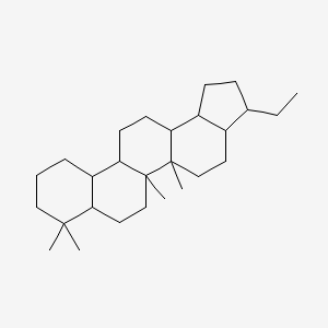 molecular formula C27H46 B12103387 3-Ethyl-5a,5b,8,8-tetramethyl-1,2,3,3a,4,5,6,7,7a,9,10,11,11a,11b,12,13,13a,13b-octadecahydrocyclopenta[a]chrysene 