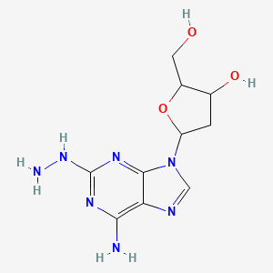 molecular formula C10H15N7O3 B12103412 2'-Deoxy-2-hydrozinoadenosine 