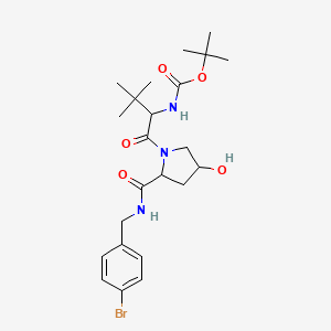 tert-butyl((S)-1-((2S,4R)-2-((4-bromobenzyl)carbamoyl)-4-hydroxypyrrolidin-1-yl)-3,3-dimethyl-1-oxobutan-2-yl)carbamate