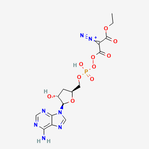 B1210359 O(2')(3')-(Ethyl-2-diazomalonyl)adenosine 5'-monophosphate CAS No. 50769-45-4