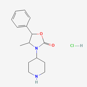 molecular formula C15H21ClN2O2 B12103608 4-Methyl-5-phenyl-3-(piperidin-4-yl)-1,3-oxazolidin-2-one hydrochloride 