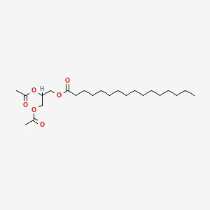 molecular formula C23H42O6 B1210362 Hexadecanoic acid, 2,3-bis(acetyloxy)propyl ester CAS No. 55268-70-7