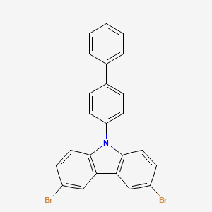 molecular formula C24H15Br2N B12103626 9-([1,1'-biphenyl]-4-yl)-3,6-dibromo-9H-carbazole 