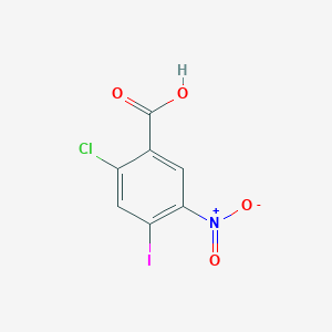 molecular formula C7H3ClINO4 B12103640 2-Chloro-4-iodo-5-nitro-benzoic acid 