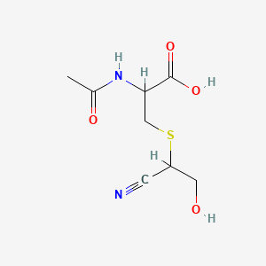 molecular formula C8H12N2O4S B12103656 N-Acetyl-S-(1-cyano-2-hydroxyethyl)cysteine 