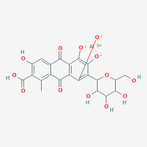 molecular formula C22H17AlO13 B12103657 Aluminium(3+) 6,8-dihydroxy-1-methyl-3,5-dioxido-9,10-dioxo-7-[(2S,3R,4R,5S,6R)-3,4,5-trihydroxy-6-(hydroxymethyl)oxan-2-YL]anthracene-2-carboxylate 