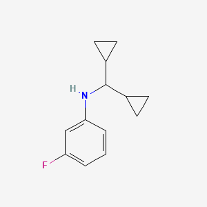 molecular formula C13H16FN B12103715 N-(dicyclopropylmethyl)-3-fluoroaniline 