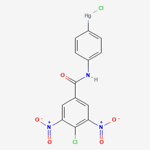 B1210374 N-(4-Chloromercuriphenyl)-4-chloro-3,5-dinitrobenzamide CAS No. 63347-22-8