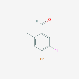 molecular formula C8H6BrIO B12103755 4-Bromo-5-iodo-2-methylbenzaldehyde 