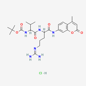 molecular formula C26H39ClN6O6 B12103772 Boc-DL-Val-DL-Arg-AMC.HCl 