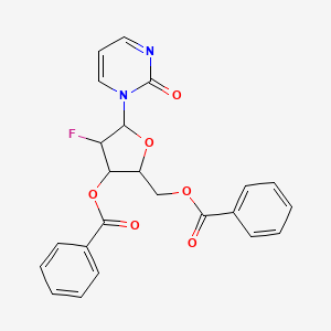 molecular formula C23H19FN2O6 B12103810 [3-Benzoyloxy-4-fluoro-5-(2-oxopyrimidin-1-yl)oxolan-2-yl]methyl benzoate 