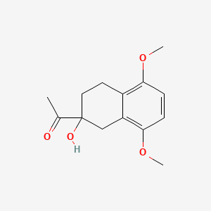 molecular formula C14H18O4 B12103818 1-(2-hydroxy-5,8-dimethoxy-3,4-dihydro-1H-naphthalen-2-yl)ethanone CAS No. 71366-25-1