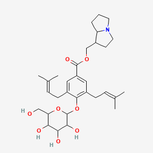 4-(beta-D-Glucopyranosyloxy)-3,5-bis(3-methyl-2-butenyl)benzoic acid [(4S,5beta)-1-azabicyclo[3.3.0]octan-4-yl]methyl ester