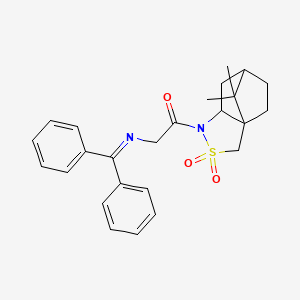 molecular formula C25H28N2O3S B12103993 2-(Benzhydrylideneamino)-1-(10,10-dimethyl-3,3-dioxo-3lambda6-thia-4-azatricyclo[5.2.1.01,5]decan-4-yl)ethanone 