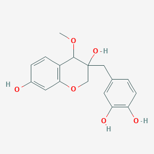 3-[(3,4-Dihydroxyphenyl)methyl]-4-methoxy-2,4-dihydrochromene-3,7-diol