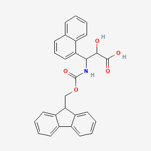 molecular formula C28H23NO5 B12104090 3-(9H-fluoren-9-ylmethoxycarbonylamino)-2-hydroxy-3-naphthalen-1-ylpropanoic acid 