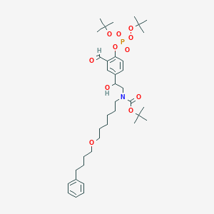 Carbamic acid,N-[2-[4-[[bis(1,1-dimethylethoxy)phosphinyl]oxy]-3-formylphenyl]-2-hydroxyethyl]-N-[6-(4-phenylbutoxy)hexyl]-, 1,1-dimethylethyl ester