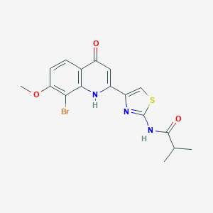 molecular formula C17H16BrN3O3S B12104227 N-[4-(8-Bromo-4-hydroxy-7-methoxy-2-quinolinyl)-2-thiazolyl]-2-methylpropanamide CAS No. 1169581-03-6