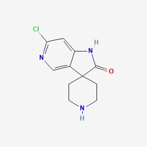 molecular formula C11H12ClN3O B12104259 6'-Chloro-1',2'-dihydrospiro[piperidine-4,3'-pyrrolo[3,2-c]pyridin]-2'-one 