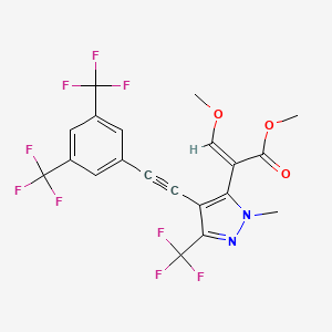 Methyl 2-(4-((3,5-bis(trifluoromethyl)phenyl)ethynyl)-1-methyl-3-(trifluoromethyl)-1H-pyrazol-5-yl)-3-methoxyacrylate