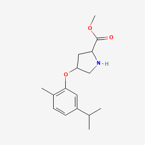 molecular formula C16H23NO3 B12104329 Methyl 4-(2-methyl-5-propan-2-ylphenoxy)pyrrolidine-2-carboxylate 