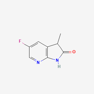 molecular formula C8H7FN2O B12104337 5-Fluoro-3-methyl-1H,2H,3H-pyrrolo[2,3-b]pyridin-2-one 