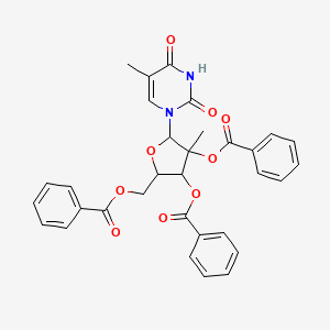 molecular formula C32H28N2O9 B12104362 2',3',5'-Tri-O-benzoyl-2'C-methyl-5-methyluridine 