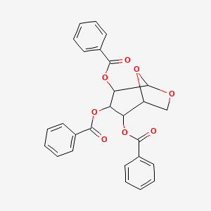 molecular formula C27H22O8 B12104397 1,6-Anhydro-B-D-glucose 2,3,4-tribenzoat E CAS No. 5334-19-0