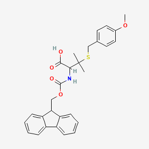 molecular formula C28H29NO5S B12104459 (R)-2-((((9H-Fluoren-9-yl)methoxy)carbonyl)amino)-3-((4-methoxybenzyl)thio)-3-methylbutanoic acid 