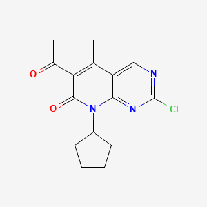 molecular formula C15H16ClN3O2 B12104508 6-Acetyl-2-chloro-8-cyclopentyl-5-methyl 