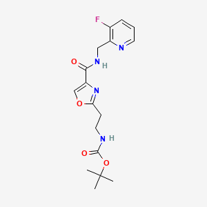 tert-Butyl (2-(4-(((3-fluoropyridin-2-yl)methyl)carbamoyl)oxazol-2-yl)ethyl)carbamate