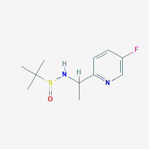 molecular formula C11H17FN2OS B12104673 n-[1-(5-Fluoropyridin-2-yl)ethyl]-2-methylpropane-2-sulfinamide 