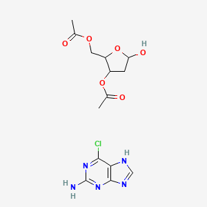 molecular formula C14H18ClN5O6 B12104681 2-AMino-6-chloropurine-3',5'-di-O-acetyl-2'-deoxyriboside 