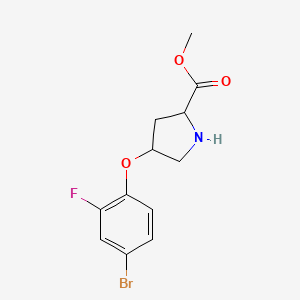 molecular formula C12H13BrFNO3 B12104735 (2S,4S)-Methyl 4-(4-bromo-2-fluorophenoxy)pyrrolidine-2-carboxylate 